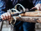 Preparing handmade willow tape by master Mikołaj